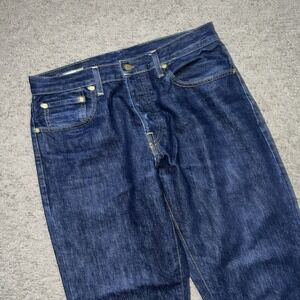 Sid Mashburn Jeans Dark Wash Straight Leg Button Fly Men's Size 33x32 USA Made